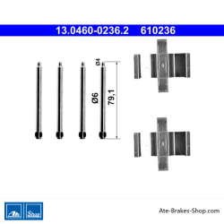 ATE Kit original de accesorios para pastillas de freno (13046002362) para Mercedes-Benz