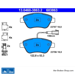 ATE originele remblokken (13046038632) voor Alfa Romeo, Citroën, Fiat, Peugeot