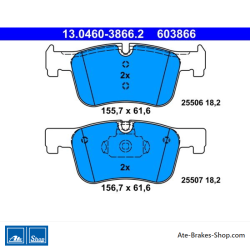 ATE original brake pads (13046038662) for BMW