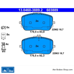 ATE original brake pads (13046038892) for Mercedes-Benz