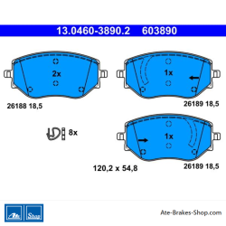 ATE originale Bremsbeläge (13046038902) für Dacia, Nissan, Renault
