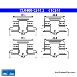 ATE Originales Bremsbelag-Zubehörset (13046002442) für Nissan, Suzuki