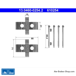 ATE Kit original de accesorios para pastillas de freno (13046002542) para Alfa Romeo