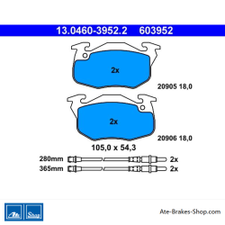 ATE originalen Bremsbeläge (13046039522) für Citroën, Peugeot