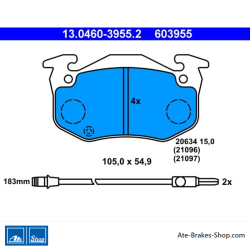 ATE originale Bremsbeläge (13046039552) für Renault