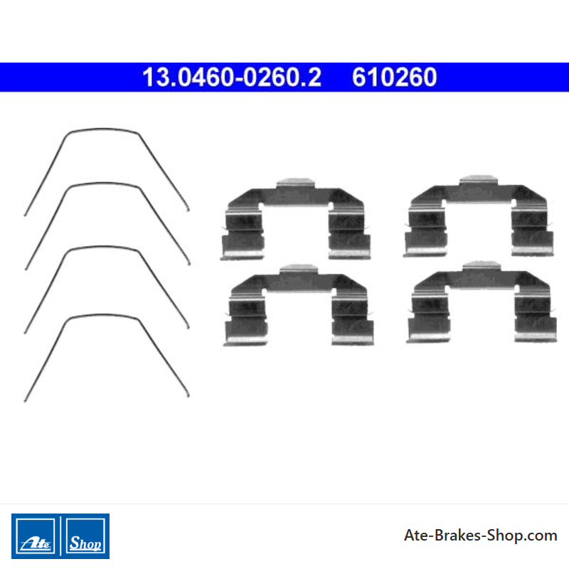 ATE Kit original de accesorios para pastillas de freno (13046002602) para Mazda