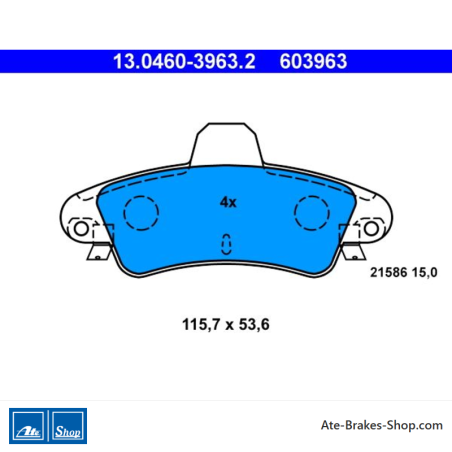 ATE originale Bremsbeläge (13046039632) für Ford