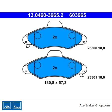 ATE plaquettes de frein d’origine (13046039652) pour Ford