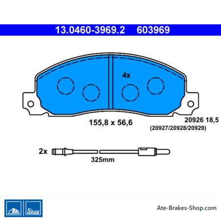 ATE pastillas de freno originales (13046039692) para Opel, Renault