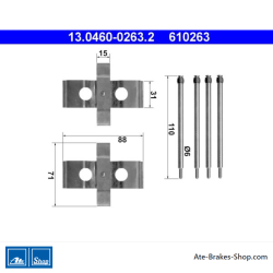 ATE Originele remblok-accessoirekit (13046002632) voor Mercedes-Benz