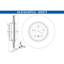 2 Pieces ATE Brake Disc (2401240273202) for BMW Toyota