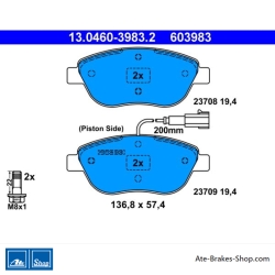 ATE plaquettes de frein d’origine (13046039832) pour Fiat, Lancia
