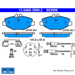 ATE originale Bremsbeläge (13046039992) für Mercedes-Benz