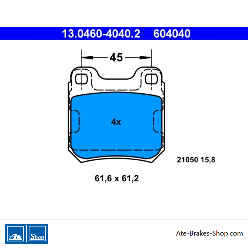 ATE originale Bremsbeläge (13046040402) für Opel, Saab