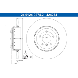 ATE Zweiteilige Bremsscheibe (2401240274202) für BMW
