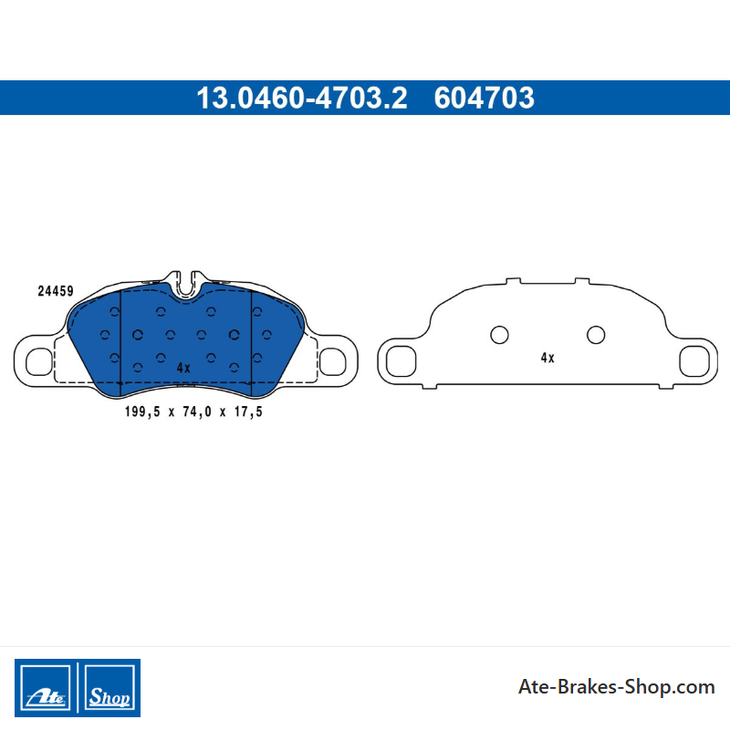 ATE originale Bremsbeläge (13046047032) für Porsche
