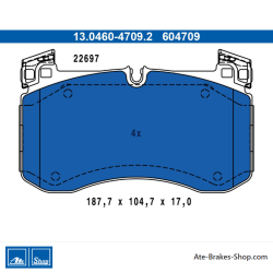 ATE original brake pads (13046047092) for Mercedes-Benz