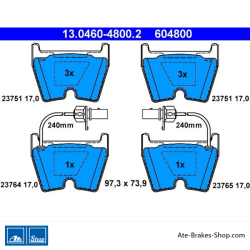 ATE originale Bremsbeläge (13046048002) für Volkswagen (VW)