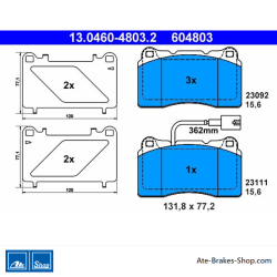 ATE originalen Bremsbelägen (13046048032) für Alfa Romeo