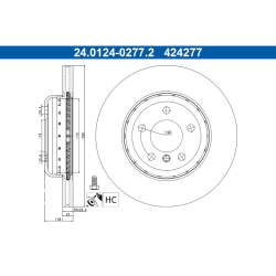 ATE 2-teilige Bremsscheibe (2401240277202) für BMW