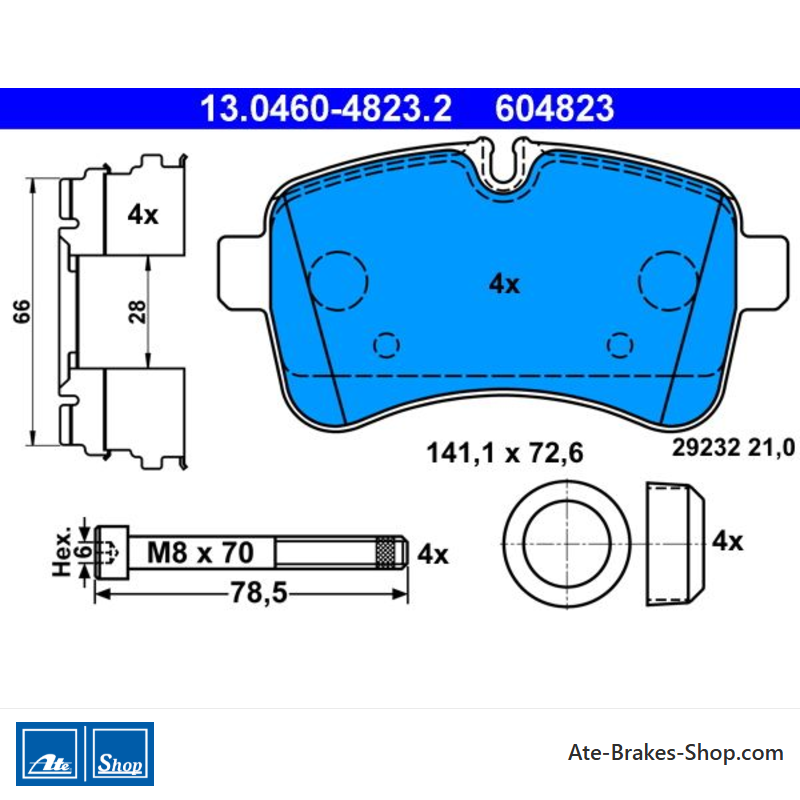 ATE plaquettes de frein d’origine (13046048232) pour Iveco