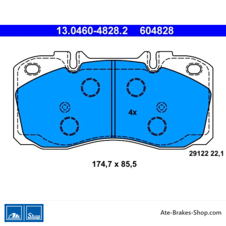ATE plaquettes de frein d’origine (13046048282) pour Iveco