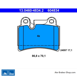 ATE originale Bremsbeläge (13046048342) für Volkswagen (VW)