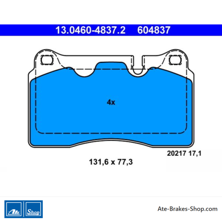 ATE pastillas de freno originales (13046048372) para Land Rover