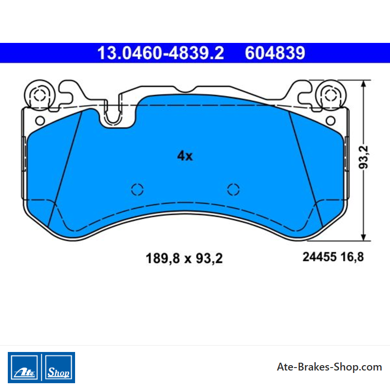 ATE plaquettes de frein d’origine (13046048392) pour Mercedes-Benz