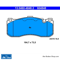 ATE plaquettes de frein d’origine (13046048482) pour BMW