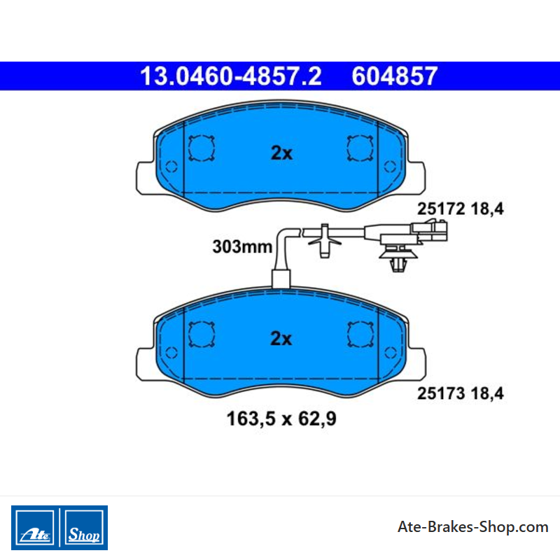 ATE originele remblokken (13046048572) voor Nissan, Opel, Renault