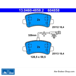 ATE originale Bremsbeläge (13046048582) für Nissan, Opel, Renault