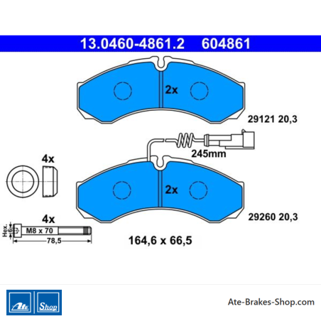 ATE originale Bremsbeläge (13046048612) für Nissan
