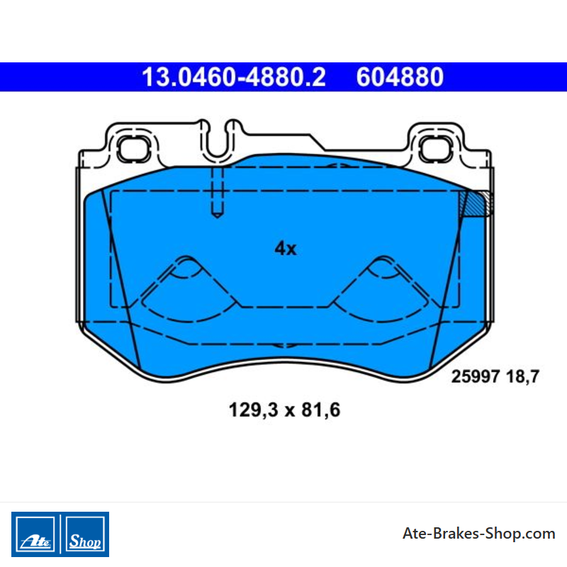 ATE pastillas de freno originales (13046048802) para Mercedes-Benz