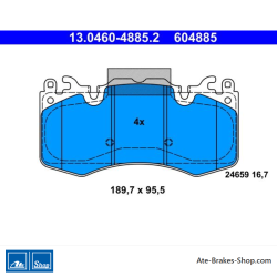 ATE original brake pads (13046048852) for Land Rover