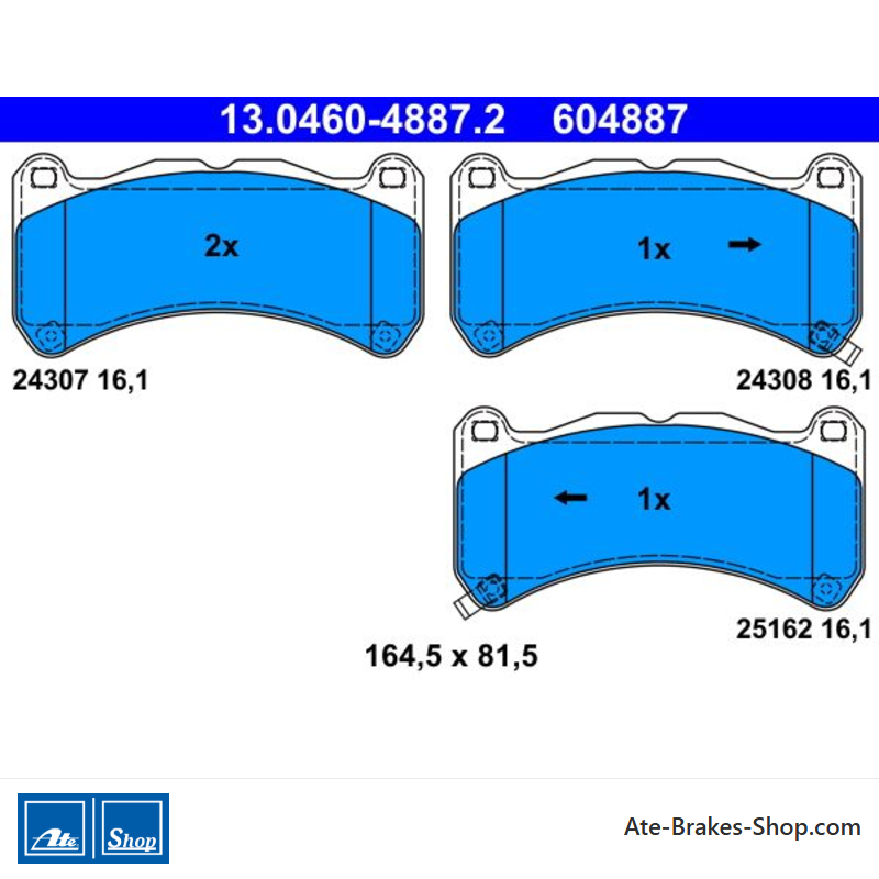 ATE originale Bremsbeläge (13046048872) für Lexus