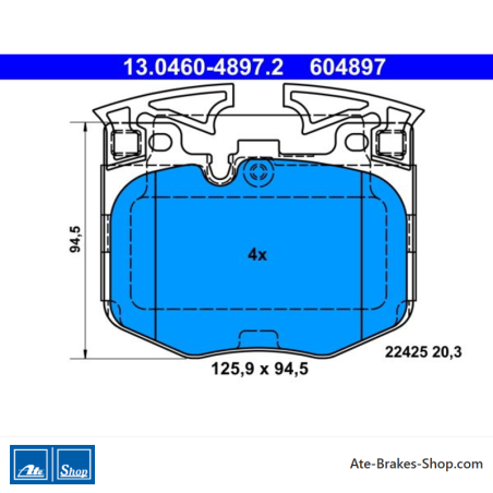 ATE pastillas de freno originales (13046048972) para BMW y Toyota