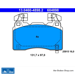 ATE plaquettes de frein d’origine (13046048982) pour Chevrolet, Opel