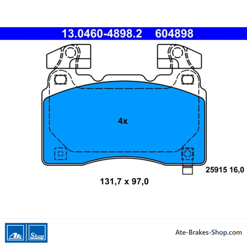 ATE originale Bremsbeläge (13046048982) für Chevrolet, Opel