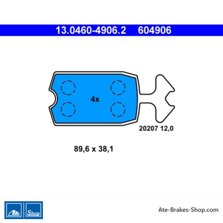 ATE original brake pads (13046049062) for Citroën