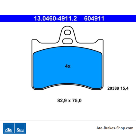ATE original brake pads (13046049112) for Citroën