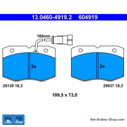 ATE plaquettes de frein d’origine (13046049192) pour Iveco