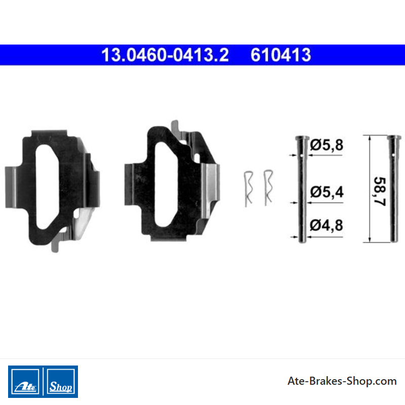 ATE Original-Bremsbelag-Zubehörkit (13046004132) für Ford