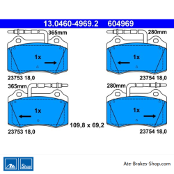 ATE plaquettes de frein d’origine (13046049692) pour Peugeot