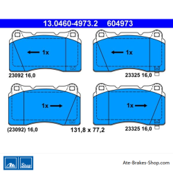 ATE originale Bremsbeläge (13046049732) für Honda, Mitsubishi, Renault, Subaru