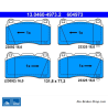 ATE plaquettes de frein d’origine (13046049732) pour Honda, Mitsubishi, Renault, Subaru