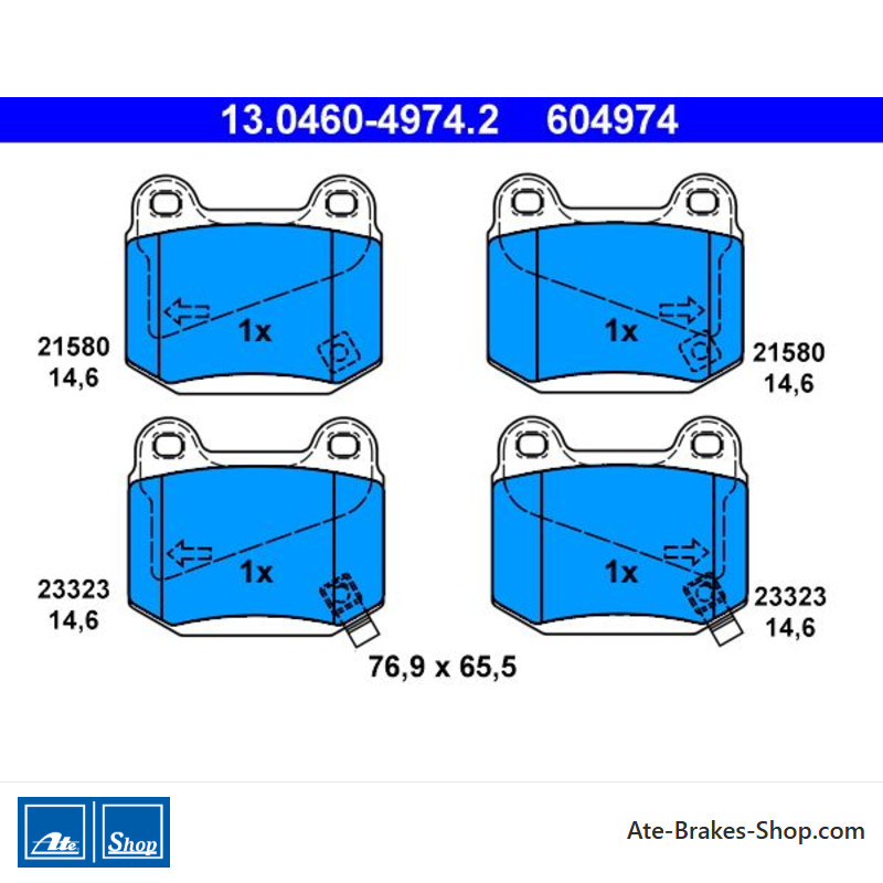 ATE originalen Bremsbelägen (13046049742) für Mitsubishi, Nissan, Subaru