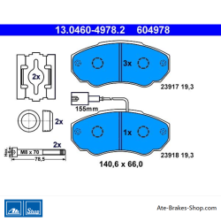 ATE pastillas de freno originales (13046049782) para Citroën, Fiat, Peugeot