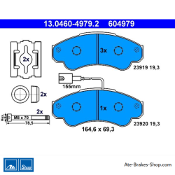ATE pastillas de freno originales (13046049792) para Citroën, Fiat, Peugeot