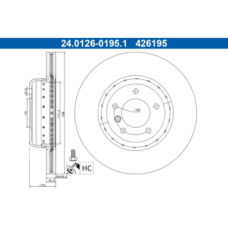 ATE Disque de frein en 2 pièces (2401260195202) pour BMW